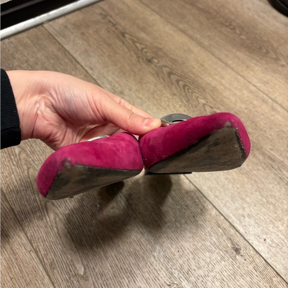 Proenza Schouler Peony mules in pink suede silver metal accent ring size 39 us 9 - Picture 2 of 8